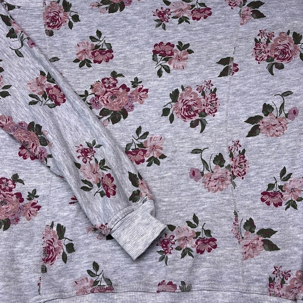 Ultra Flirt Shoulder Cutout Rose Floral Pleated Sweater Women Size Small - Picture 3 of 7